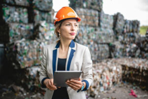 female recycling specialist